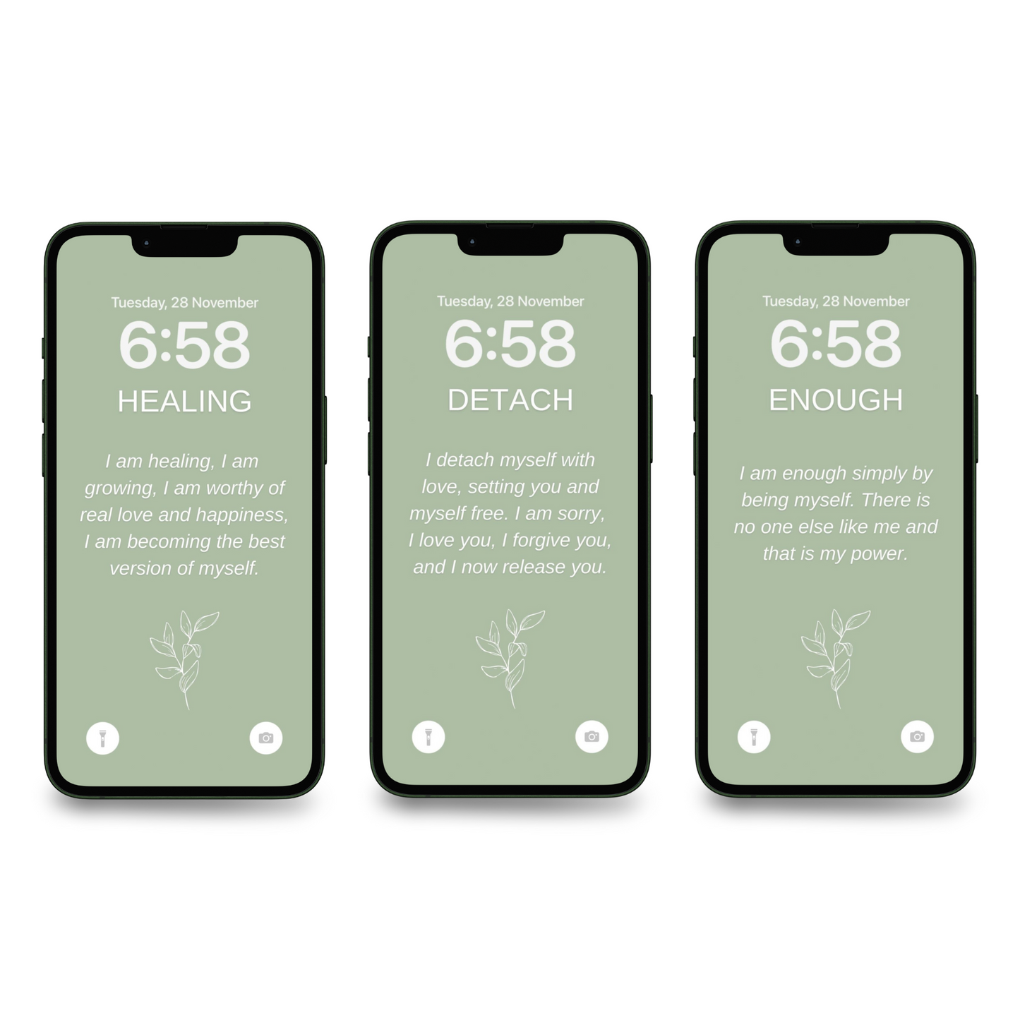 100 Affirmations Wallpapers For Your Phone - Sage Green Edition