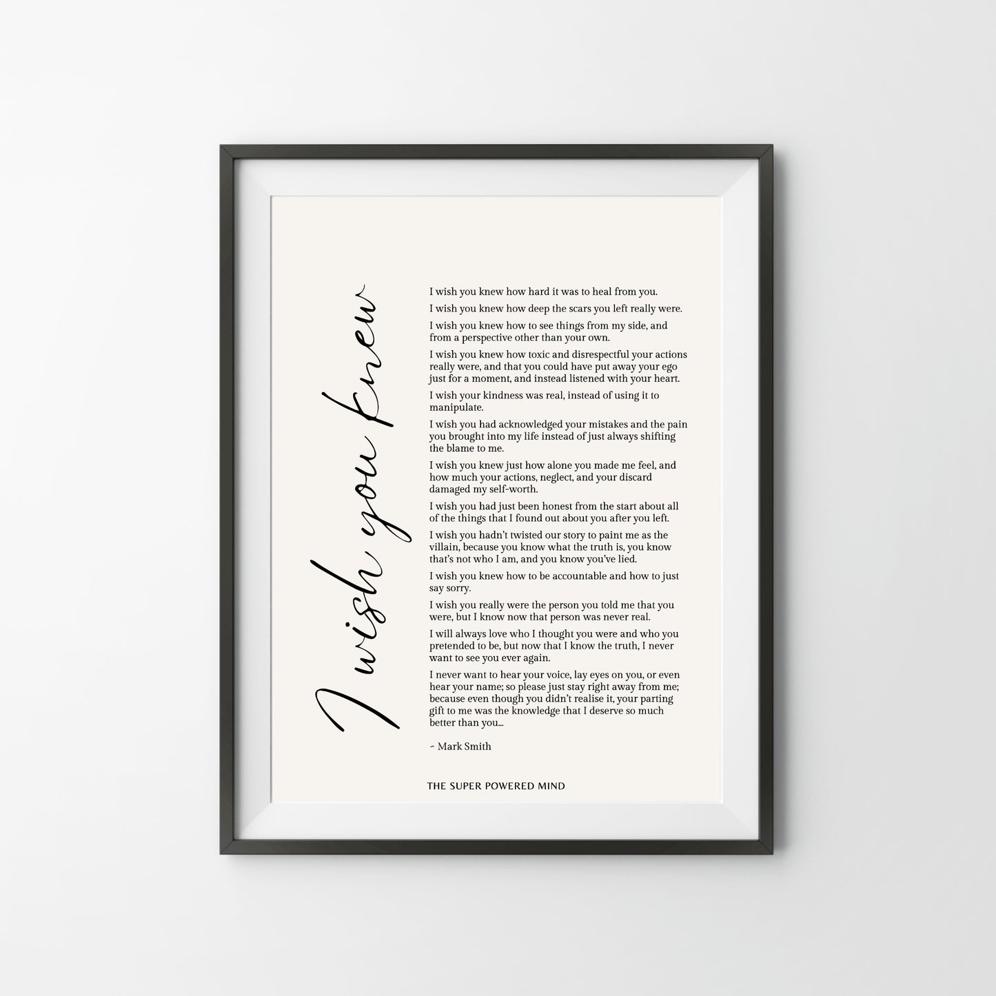 I Wish You Knew (Beige) Wall Art Print