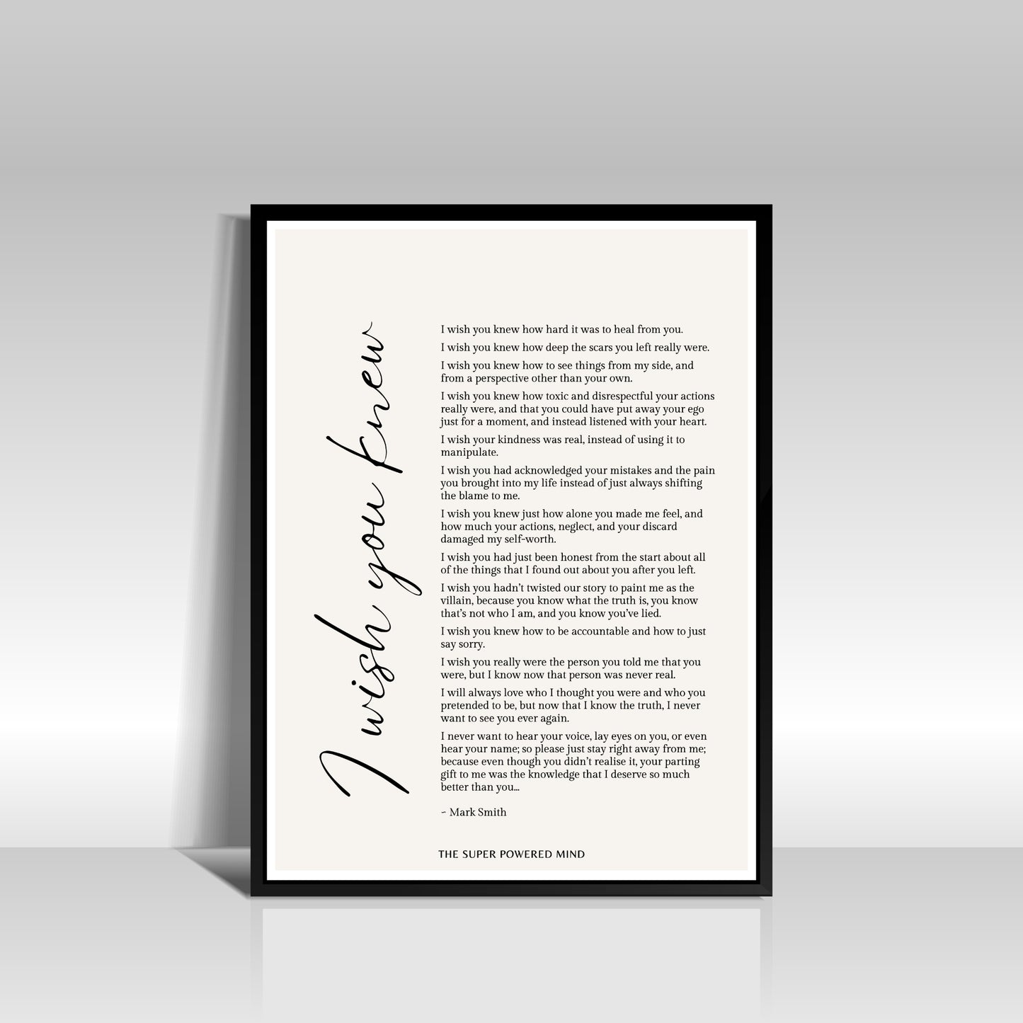 I Wish You Knew (Beige) Wall Art Print