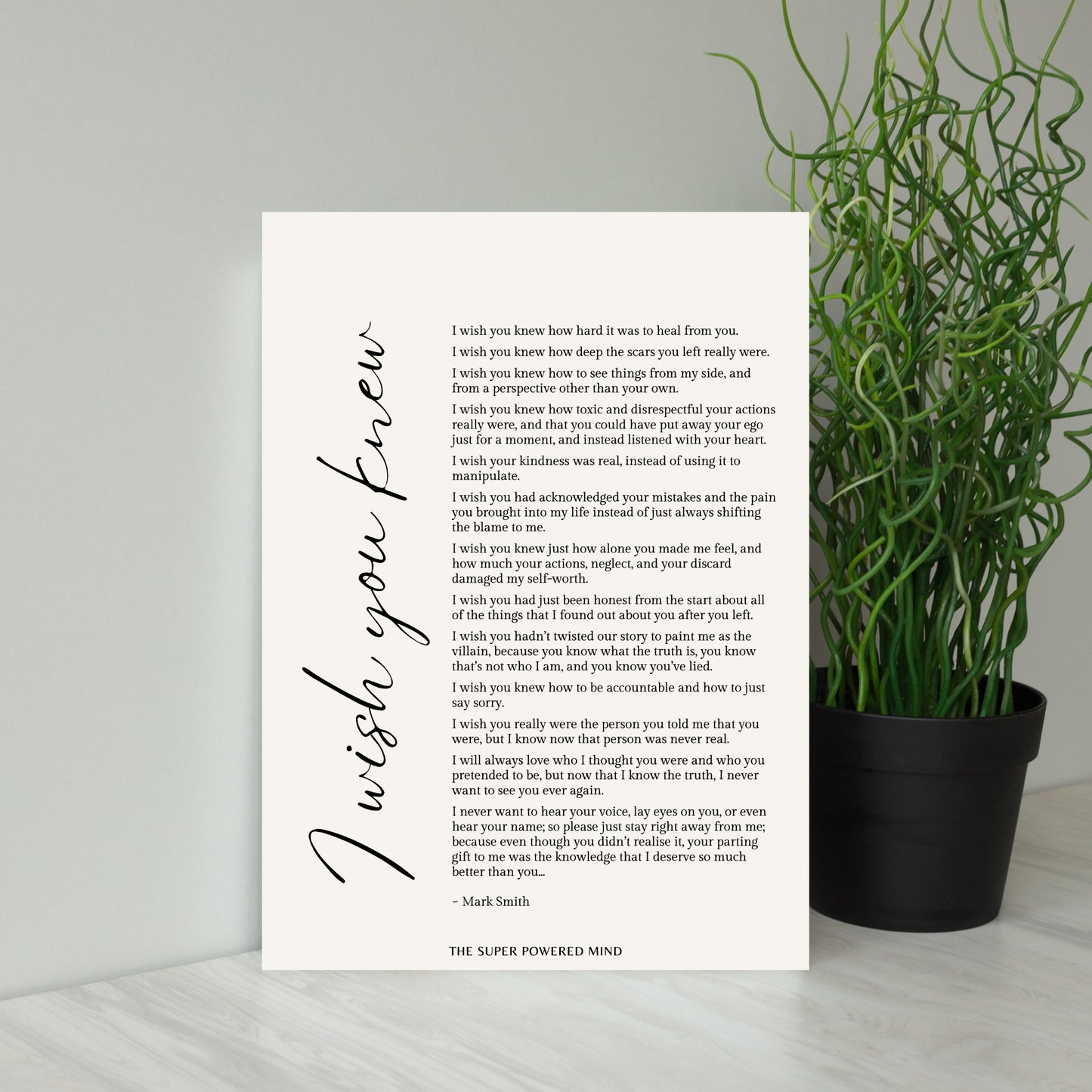 I Wish You Knew (Beige) Wall Art Print