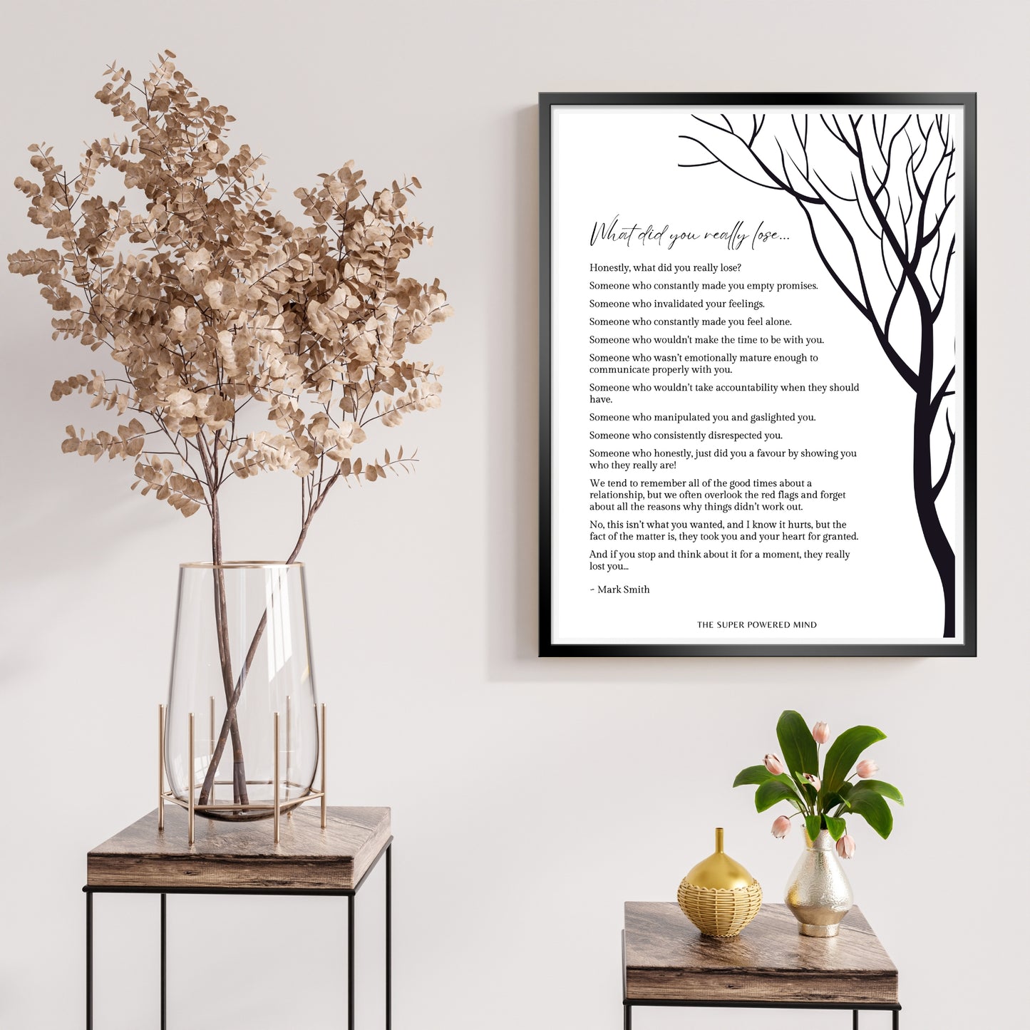 What Did You Really Lose (White) Wall Art Print