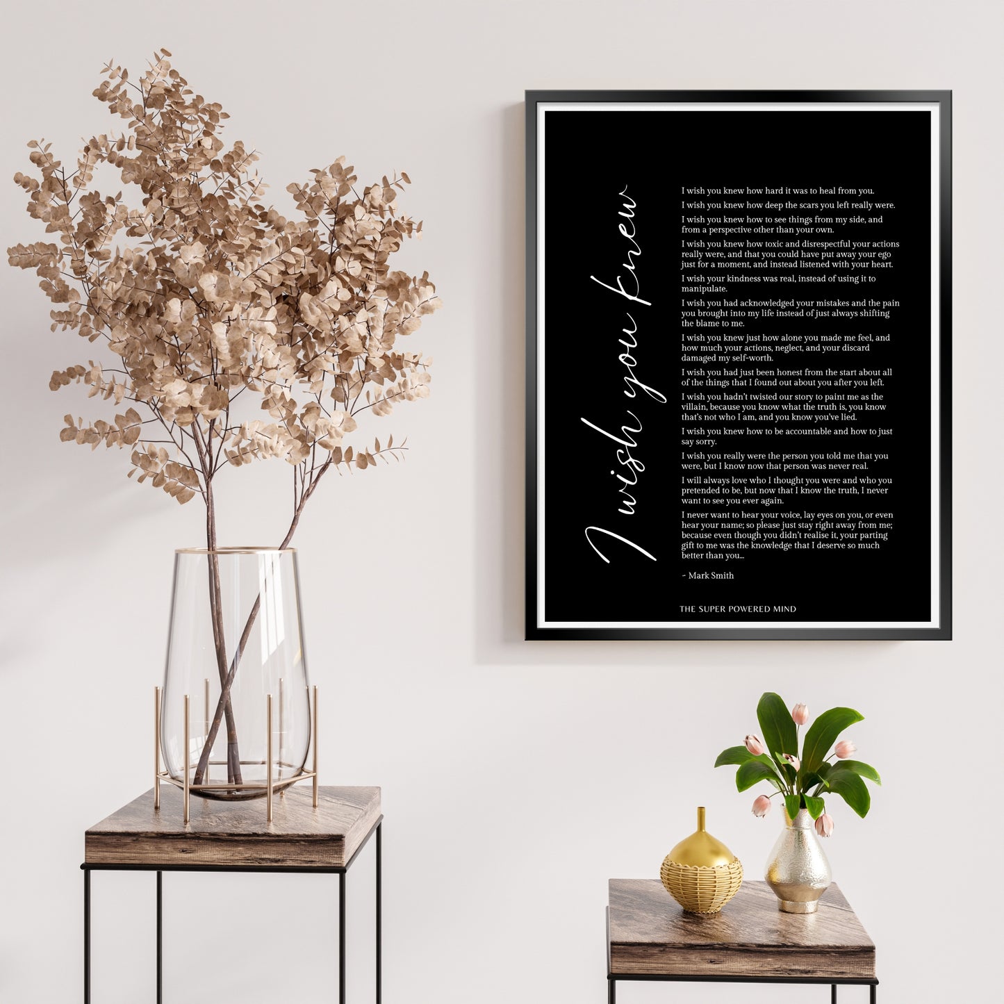 I Wish You Knew (Black) Wall Art Print