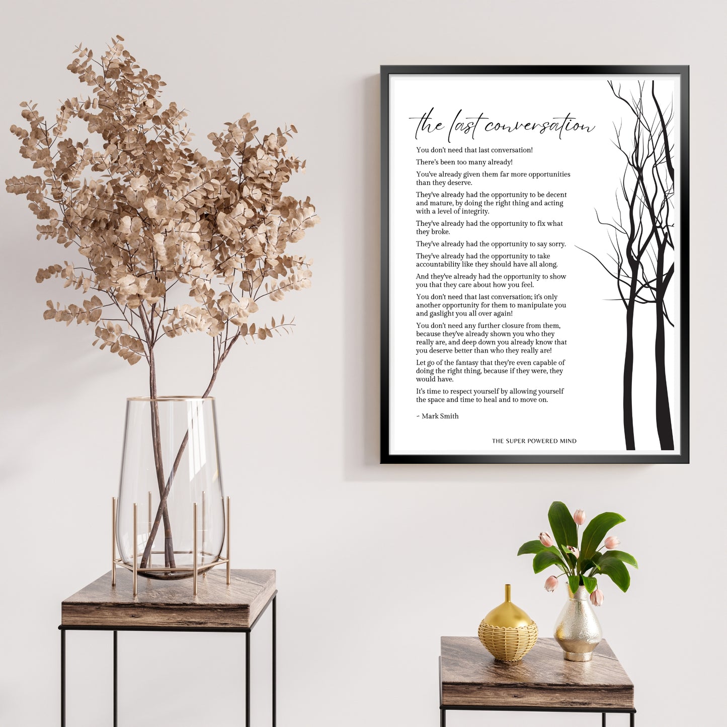 The Last Conversation (White) Wall Art Print