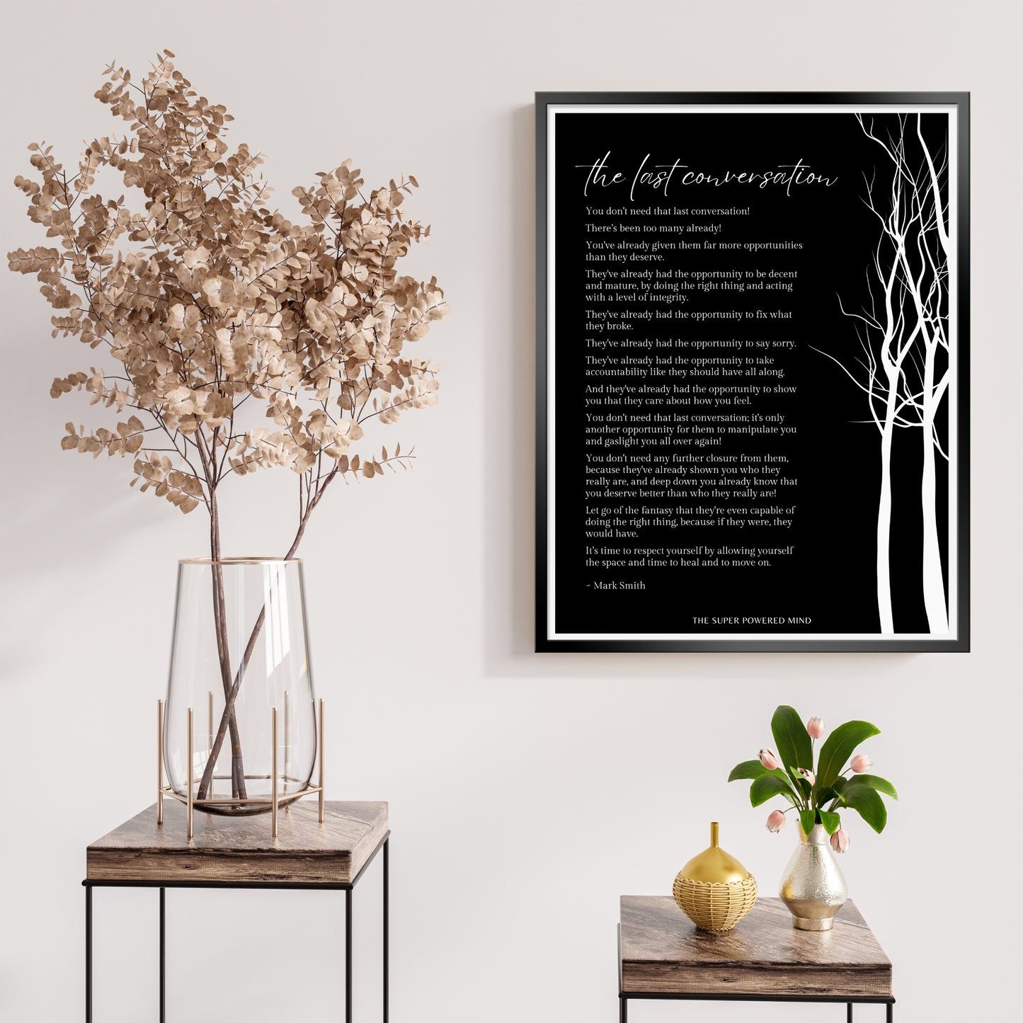 The Last Conversation (Black) Wall Art Print
