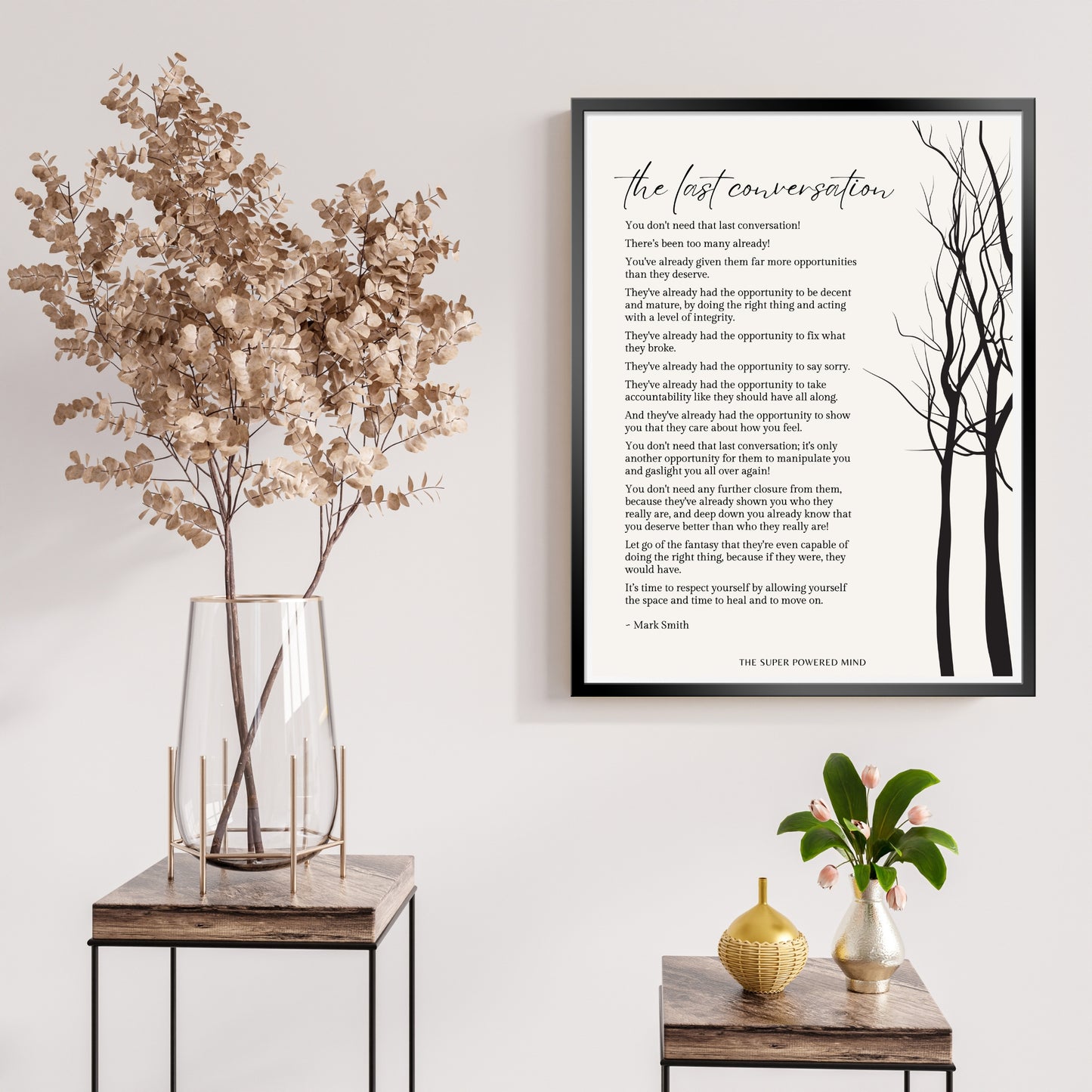 The Last Conversation (Beige) Wall Art Print