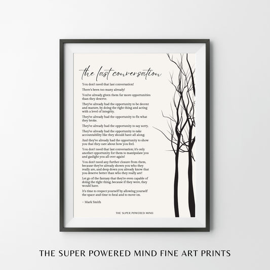 The Last Conversation (Beige) Wall Art Print