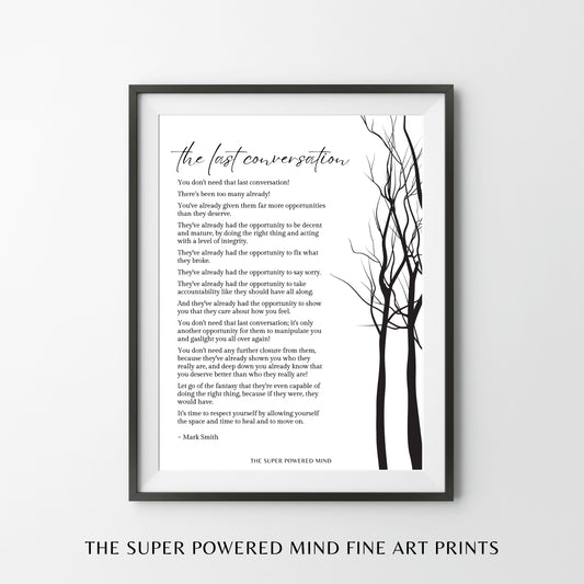 The Last Conversation (White) Wall Art Print