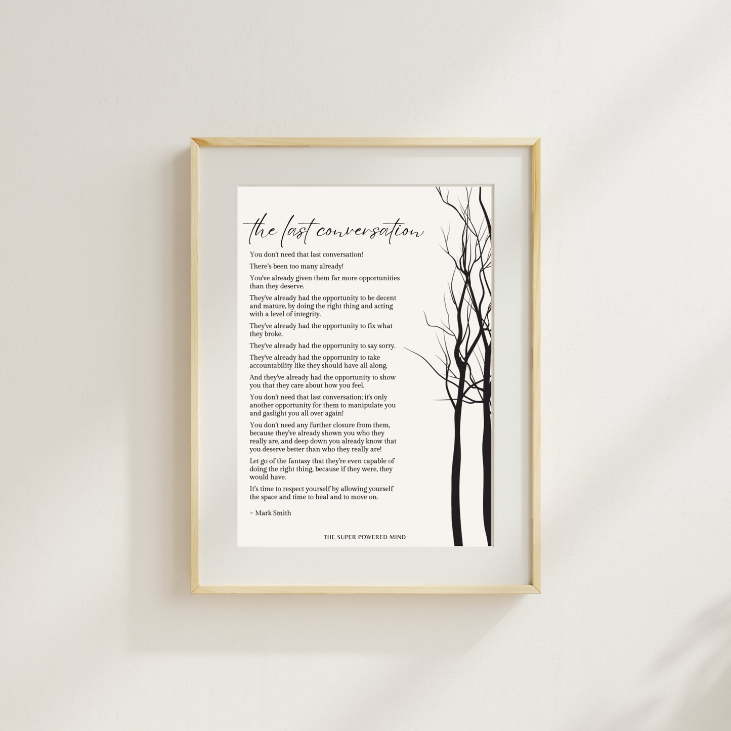 The Last Conversation (Beige) Wall Art Print