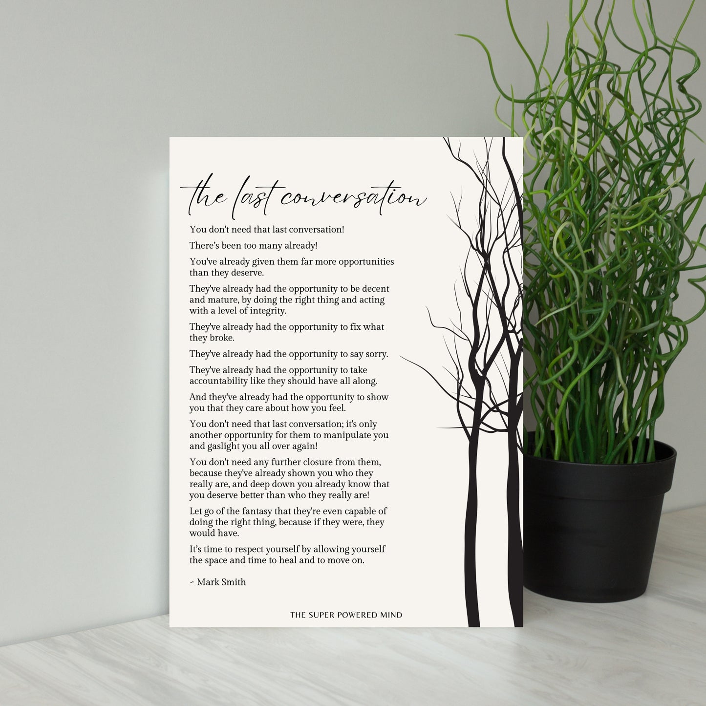 The Last Conversation (Beige) Wall Art Print