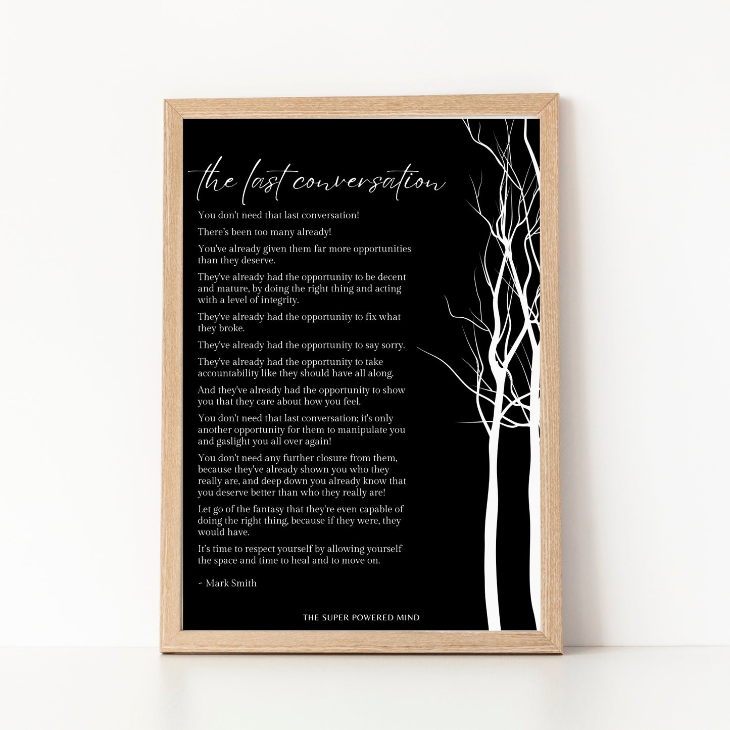 The Last Conversation (Black) Wall Art Print