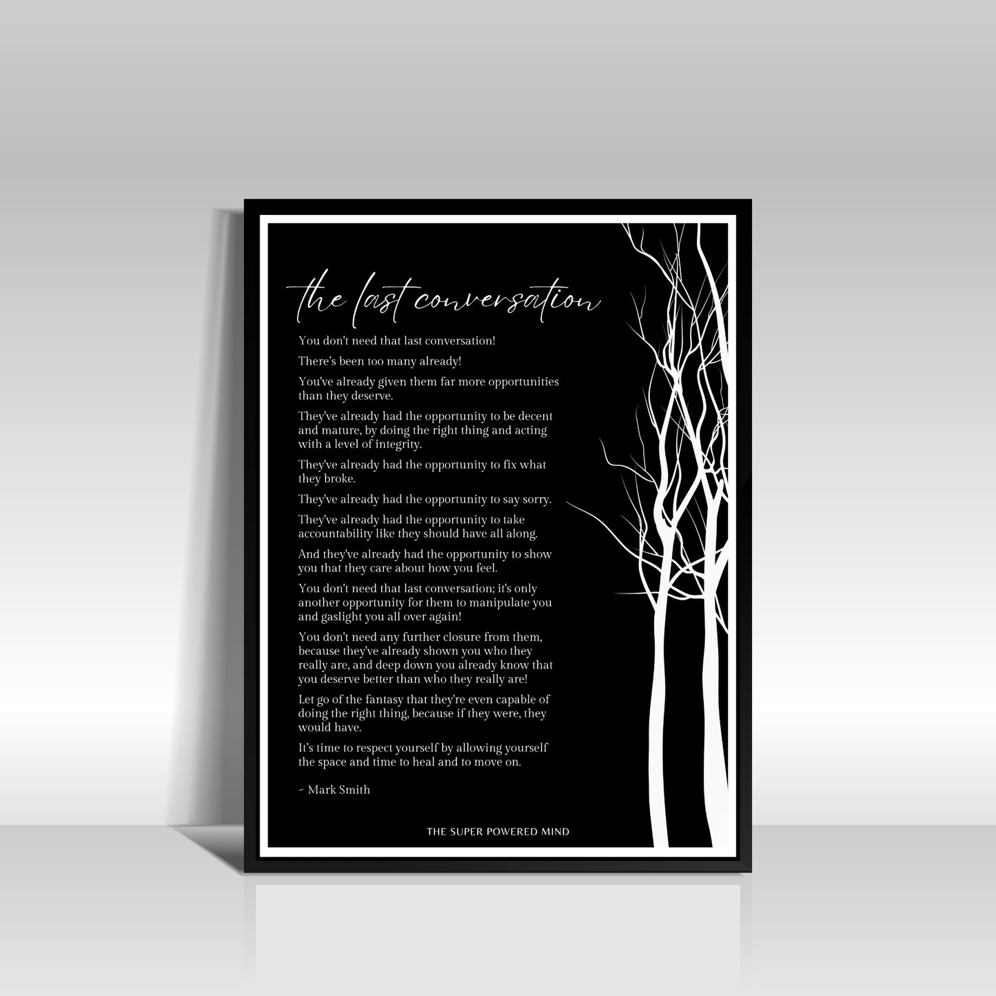 The Last Conversation (Black) Wall Art Print