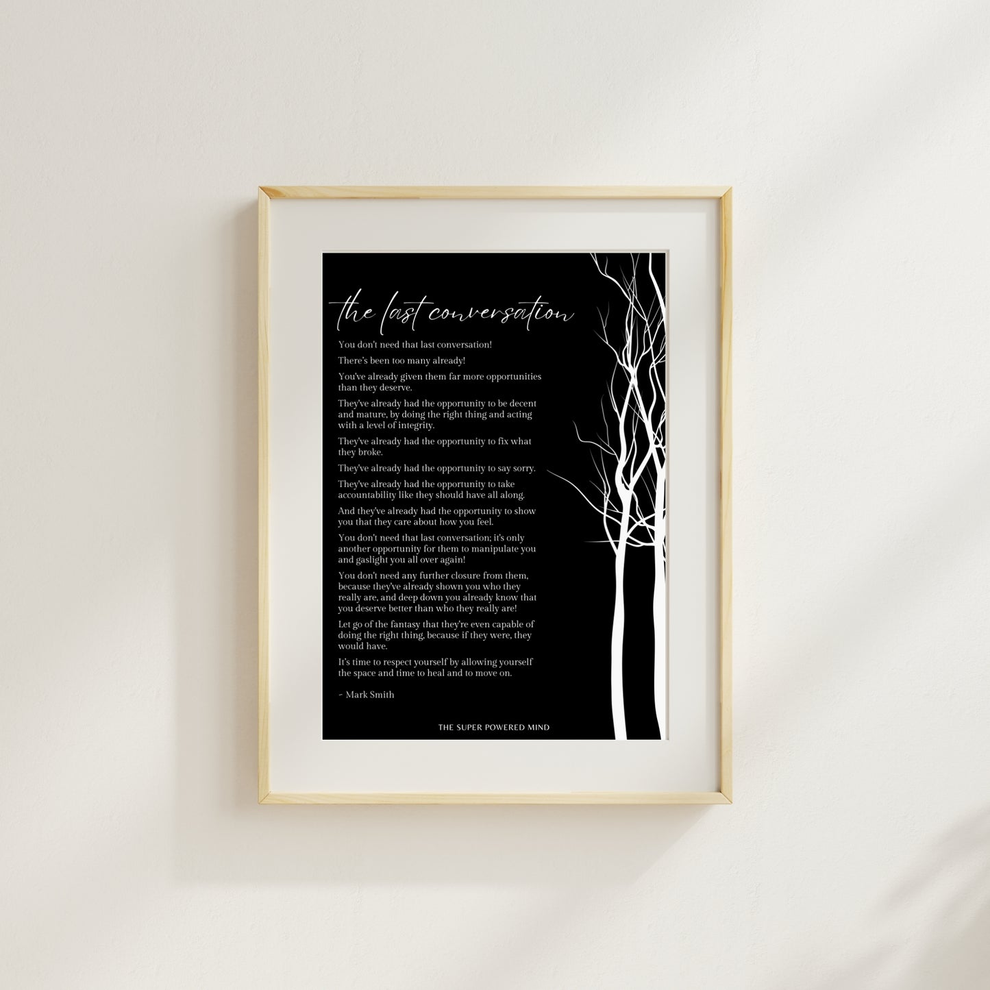 The Last Conversation (Black) Wall Art Print