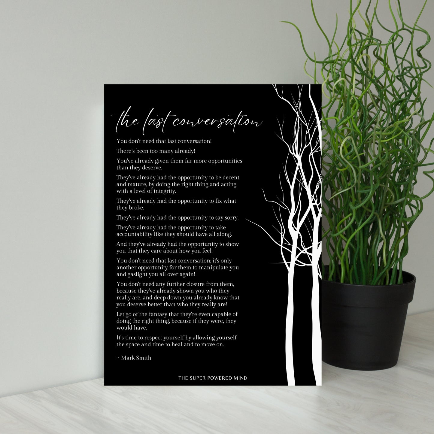 The Last Conversation (Black) Wall Art Print