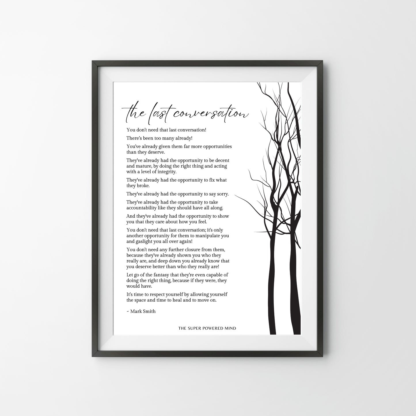 The Last Conversation (White) Wall Art Print