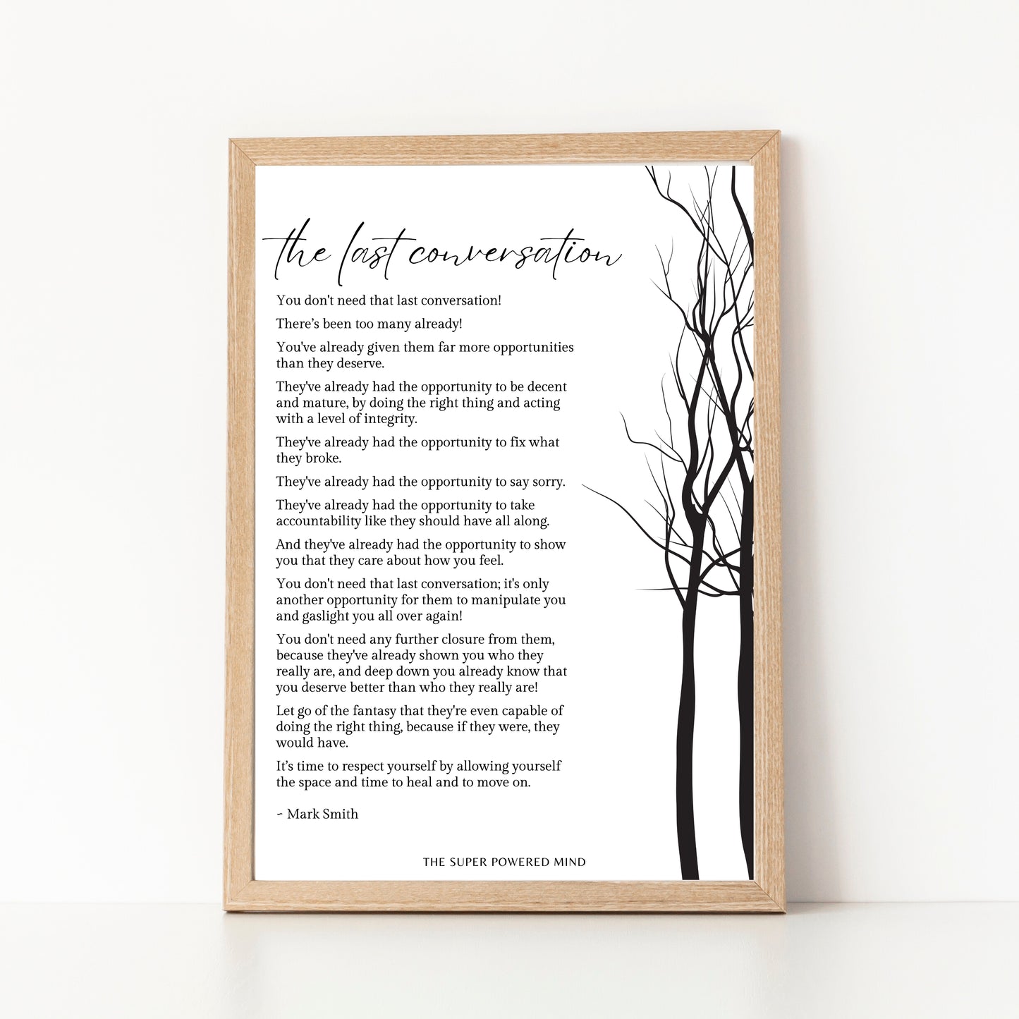 The Last Conversation (White) Wall Art Print