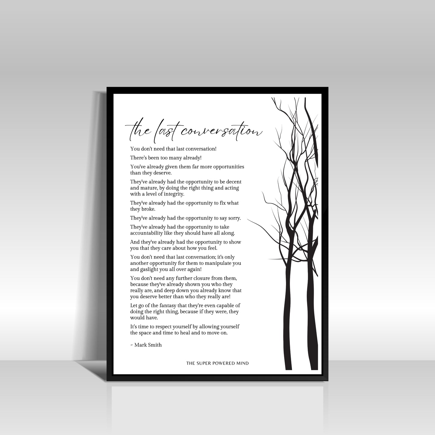 The Last Conversation (White) Wall Art Print