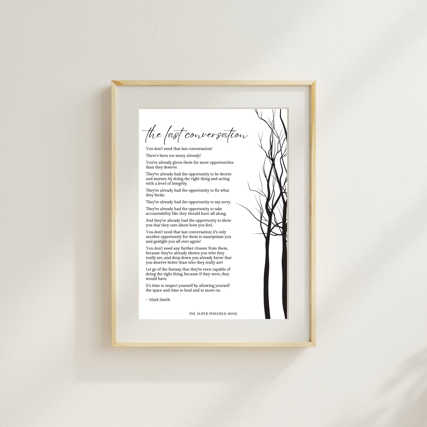 The Last Conversation (White) Wall Art Print