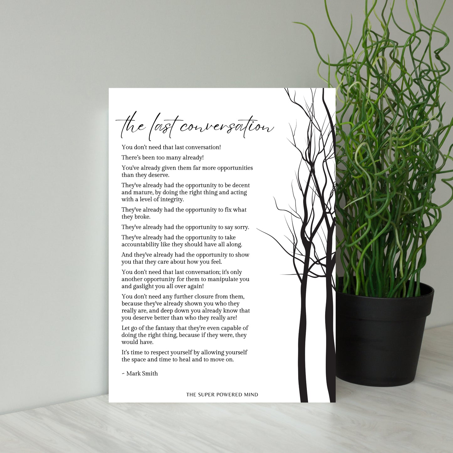 The Last Conversation (White) Wall Art Print