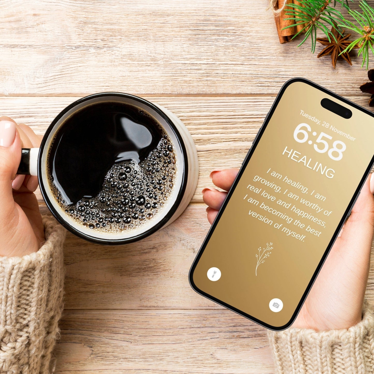100 Affirmations Wallpapers For Your Phone - Gold Edition
