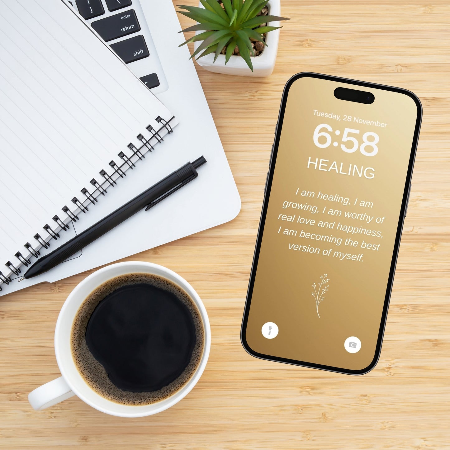 100 Affirmations Wallpapers For Your Phone - Gold Edition