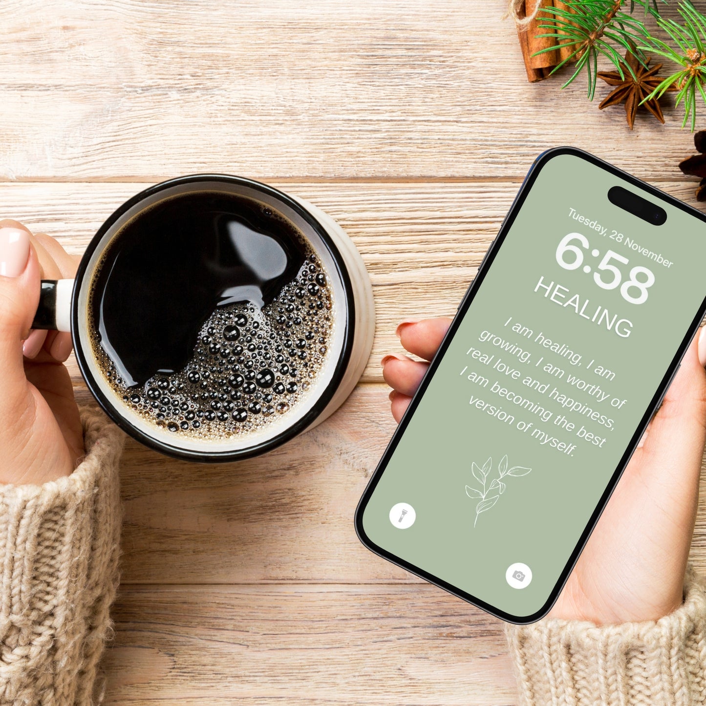 100 Affirmations Wallpapers For Your Phone - Sage Green Edition