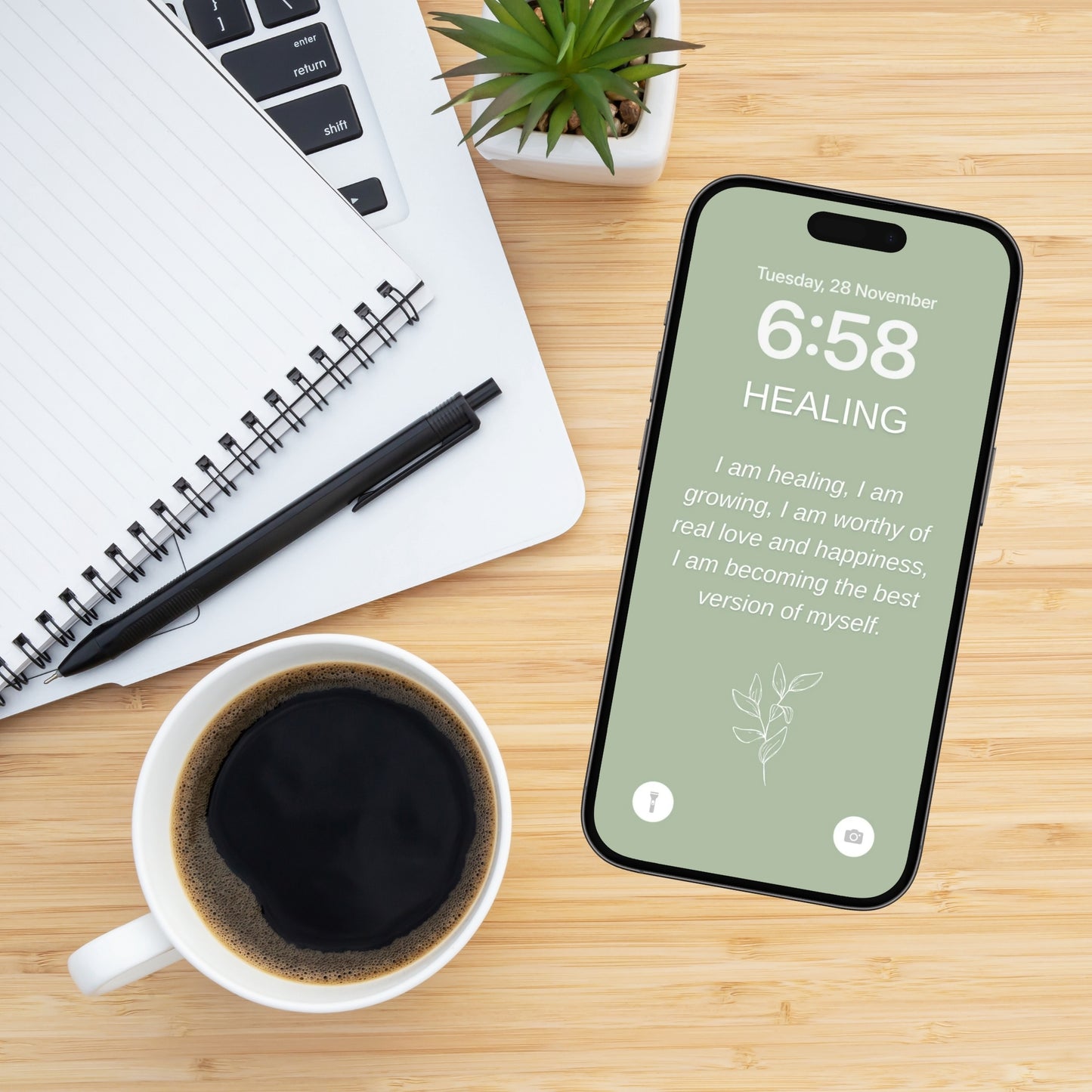 100 Affirmations Wallpapers For Your Phone - Sage Green Edition