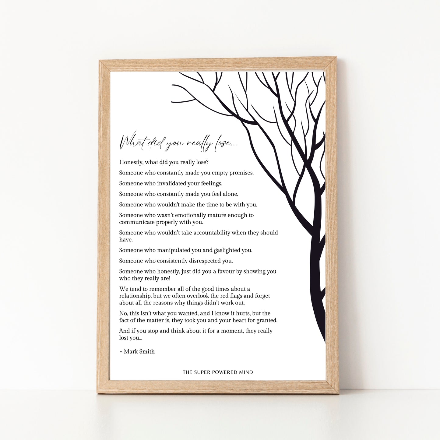What Did You Really Lose (White) Wall Art Print