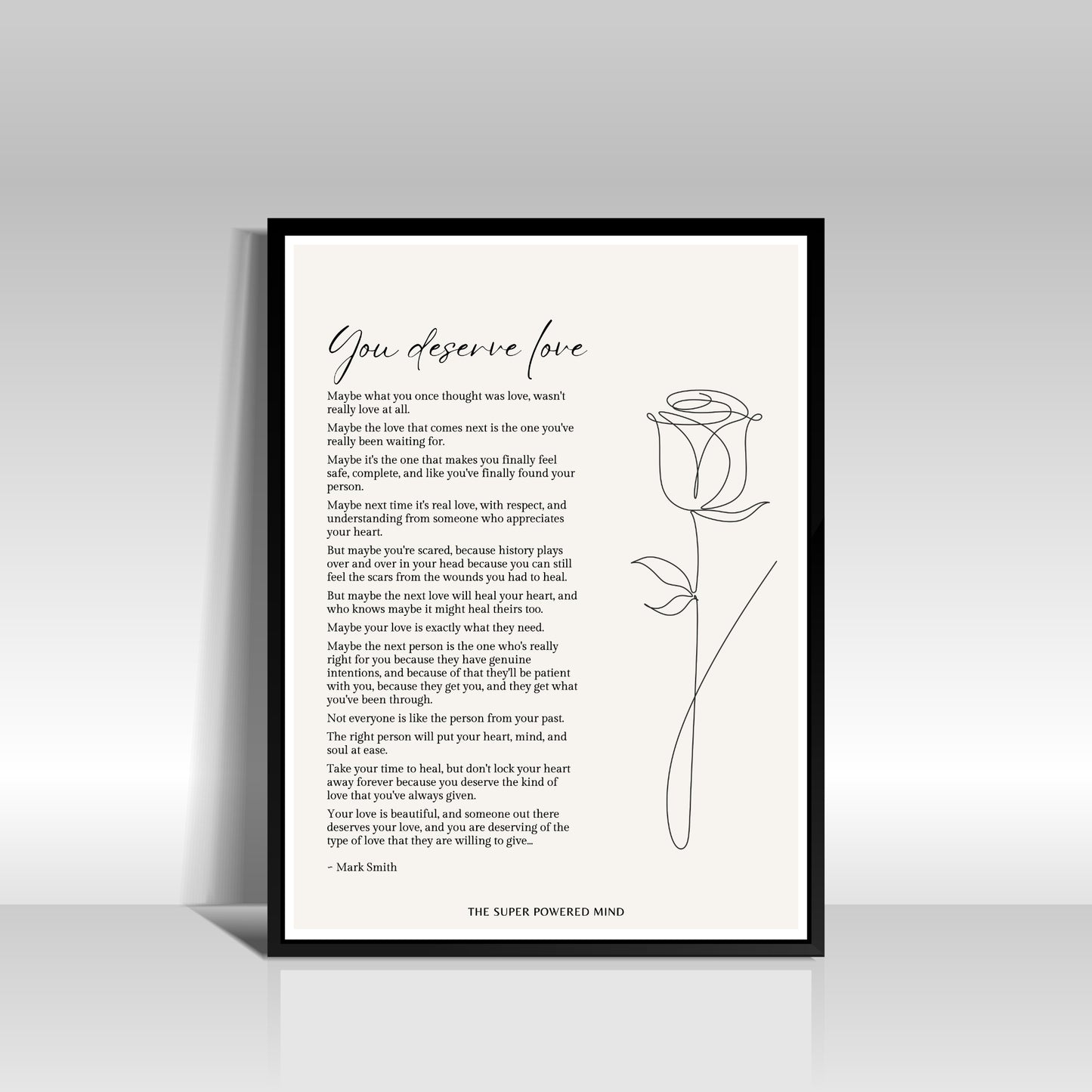You Deserve Love (Beige) Wall Art Print