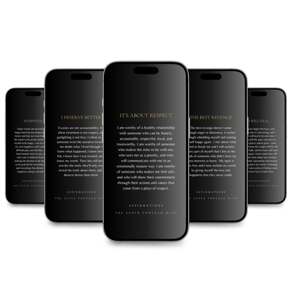 100 Affirmations Phone Wallpapers Black (Digital Download)
