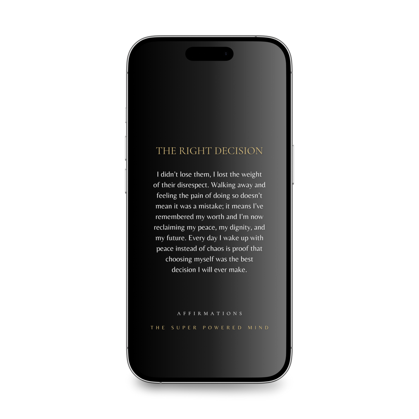 100 Affirmations Phone Wallpapers Black (Digital Download)
