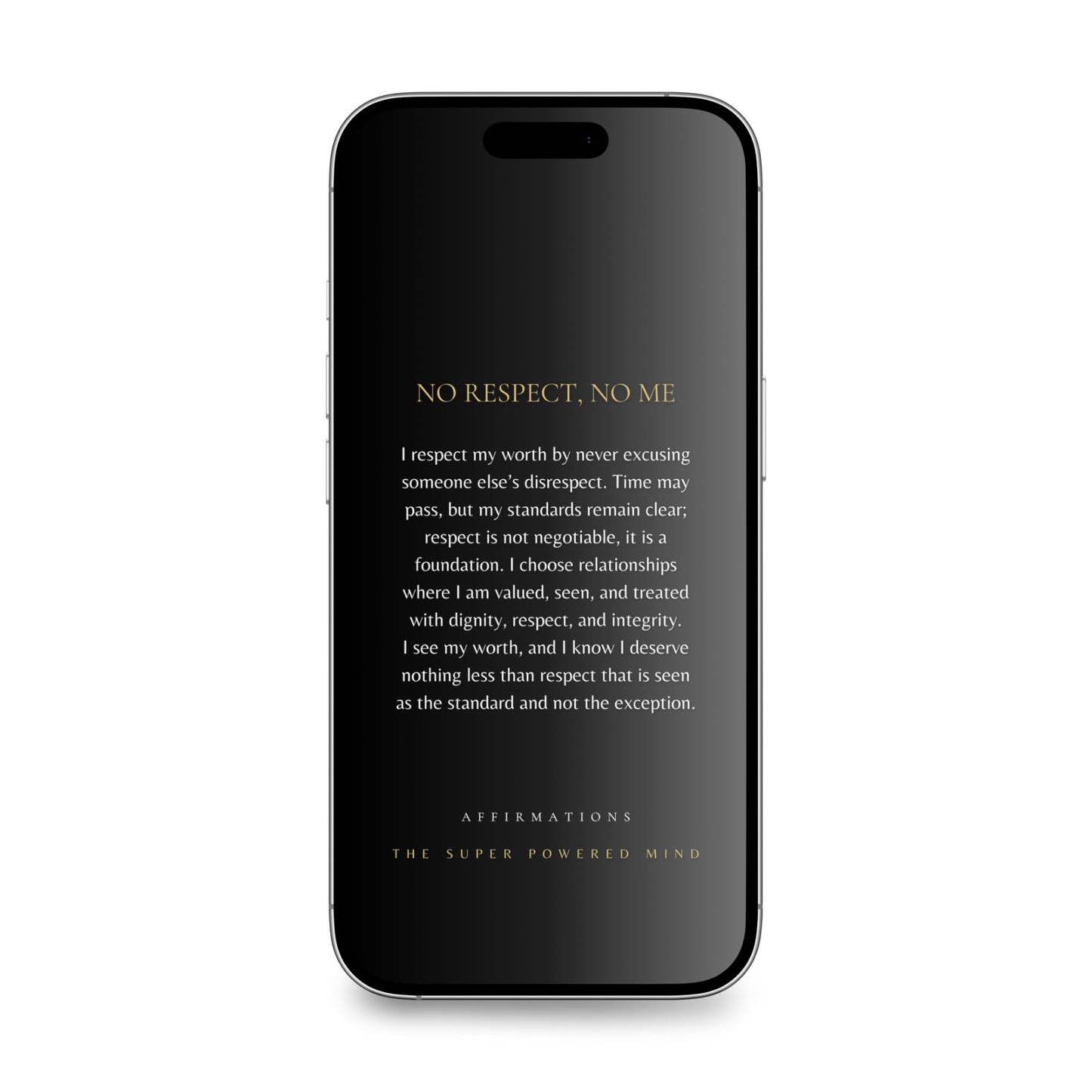 100 Affirmations Phone Wallpapers Black (Digital Download)