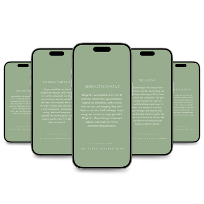 100 Affirmations Phone Wallpapers Sage Green (Digital Download)