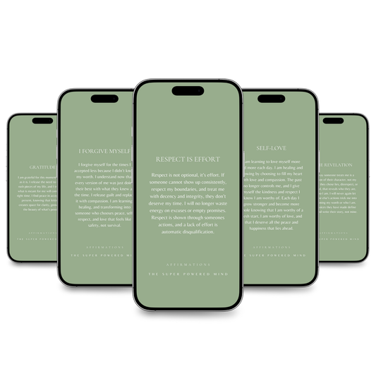100 Affirmations Phone Wallpapers Sage Green (Digital Download)