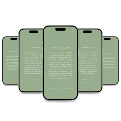 100 Affirmations Phone Wallpapers Sage Green (Digital Download)