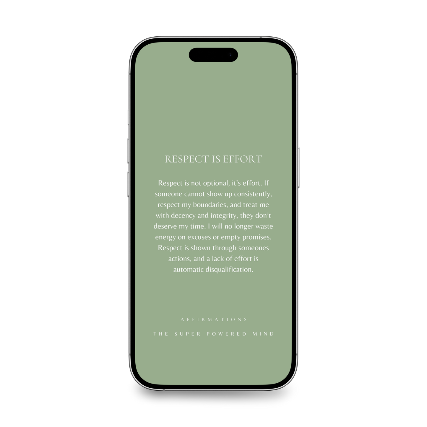 100 Affirmations Phone Wallpapers Sage Green (Digital Download)