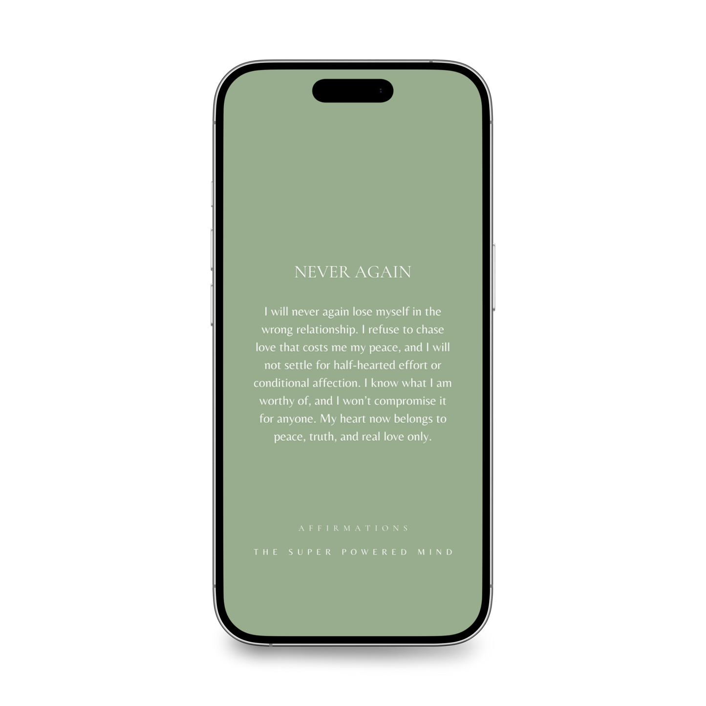100 Affirmations Phone Wallpapers Sage Green (Digital Download)