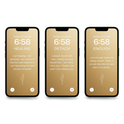 100 Affirmations Wallpapers For Your Phone - Gold Edition