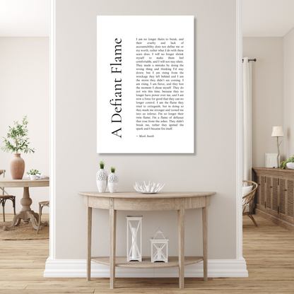 A Defiant Flame Affirmation Canvas Wall Art Print