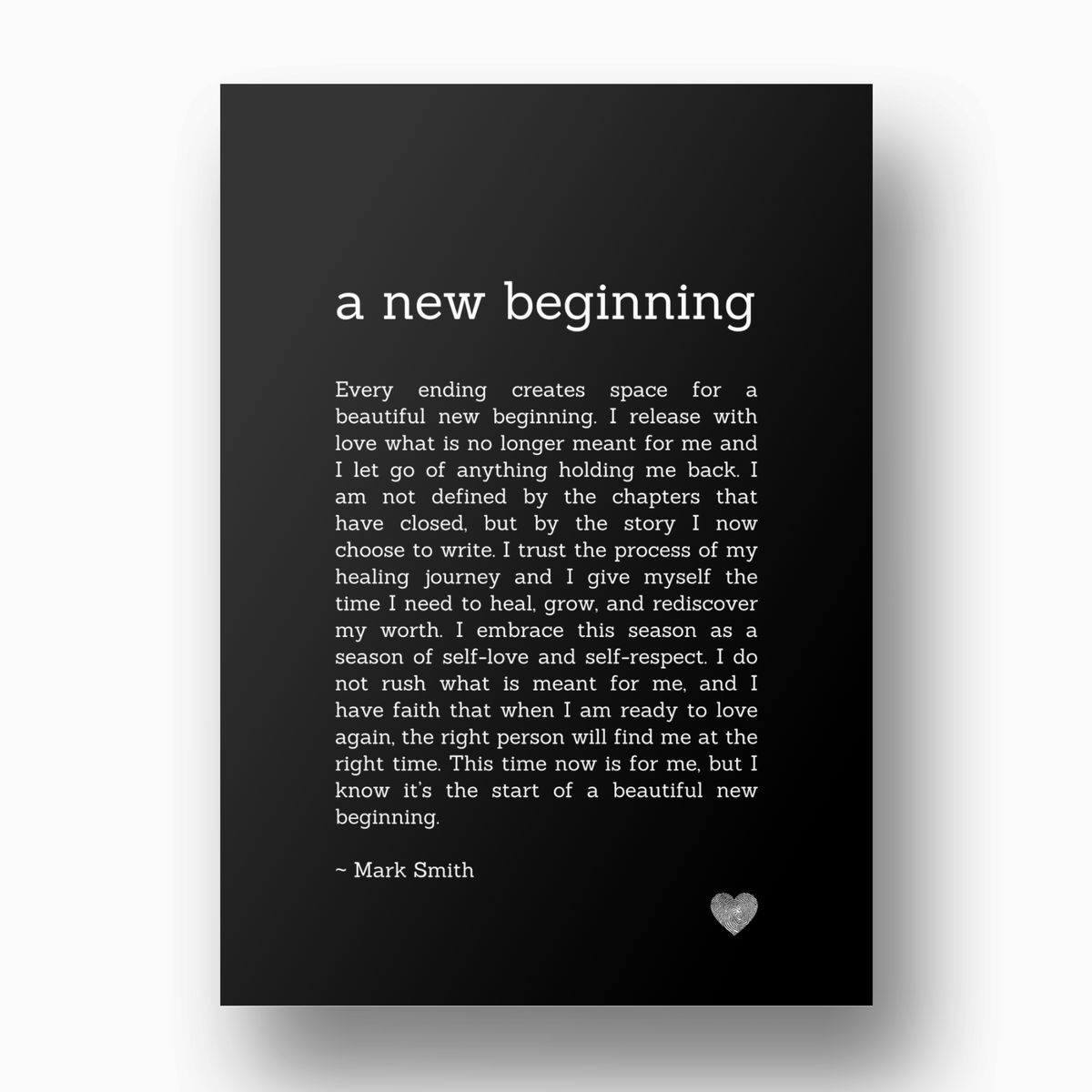 A New Beginning Affirmation Canvas Wall Art Print