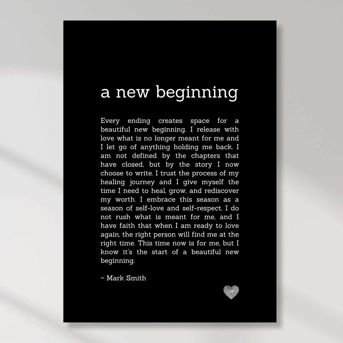A New Beginning Affirmation Canvas Wall Art Print
