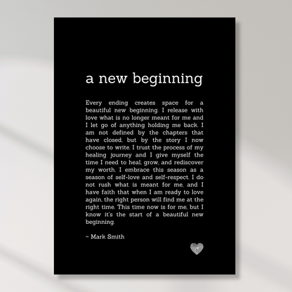 A New Beginning Affirmation Canvas Wall Art Print
