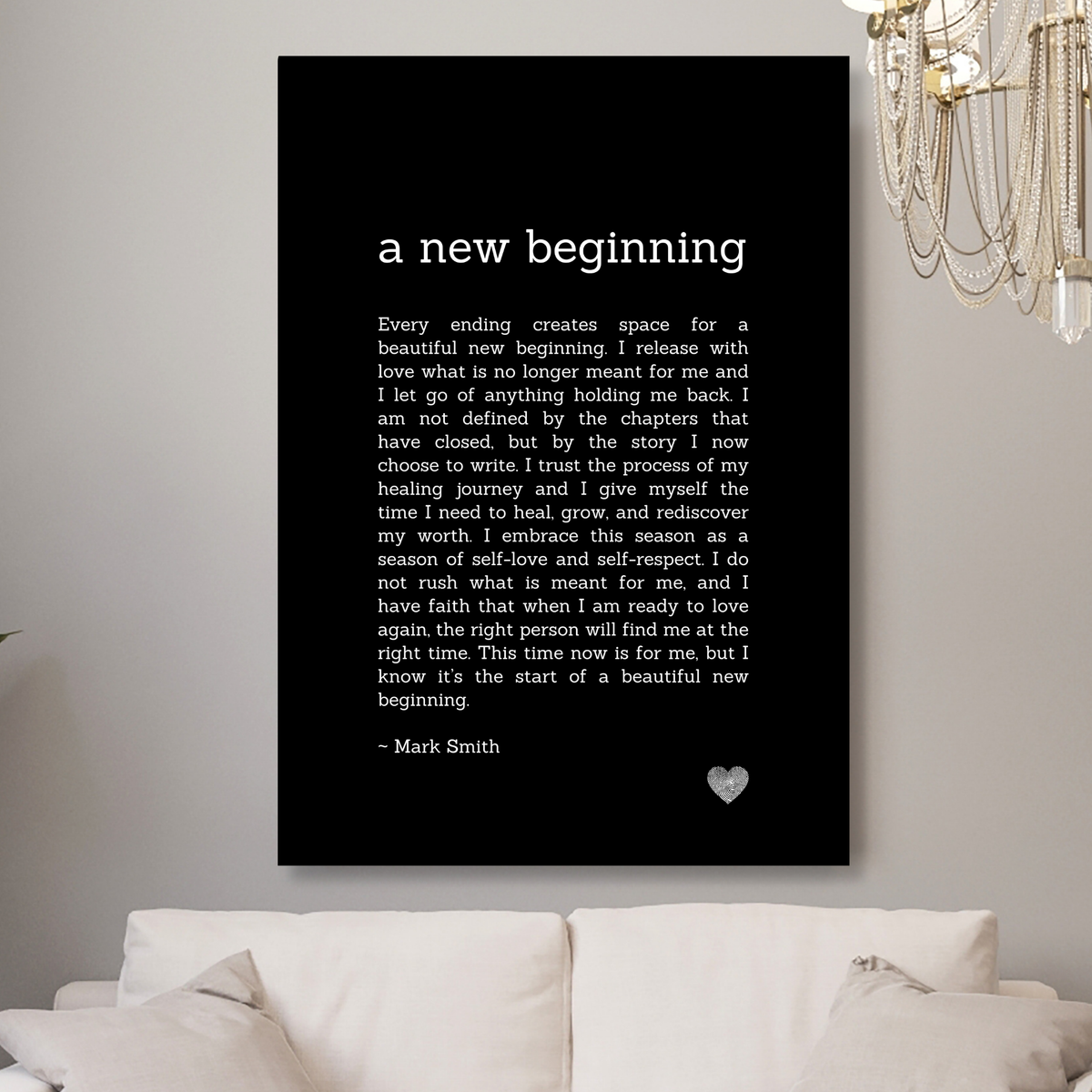 A New Beginning Affirmation Canvas Wall Art Print