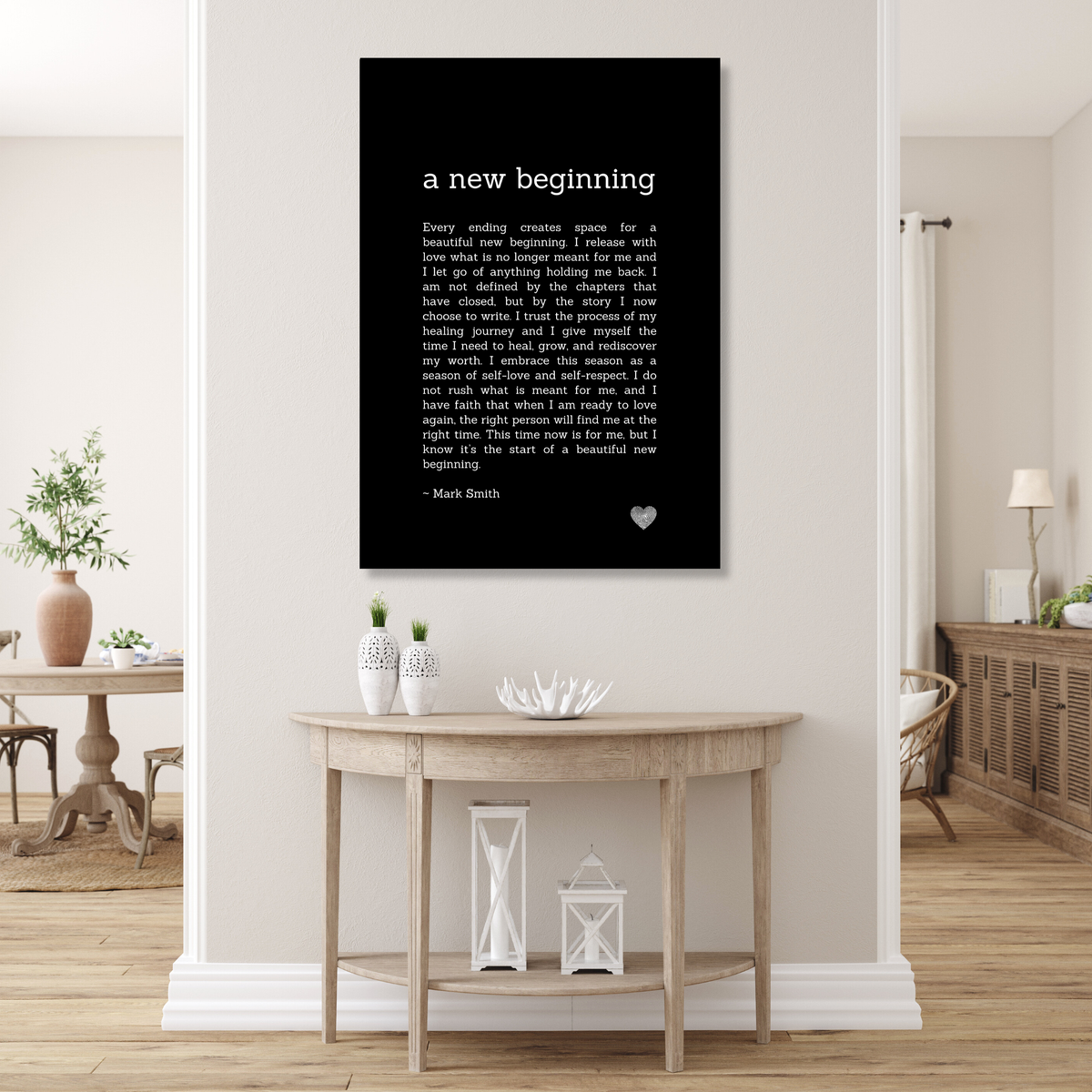 A New Beginning Affirmation Canvas Wall Art Print