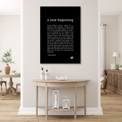 A New Beginning Affirmation Canvas Wall Art Print