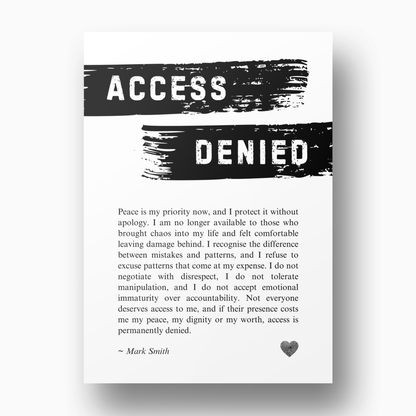 Access Denied Affirmation Canvas Wall Art Print