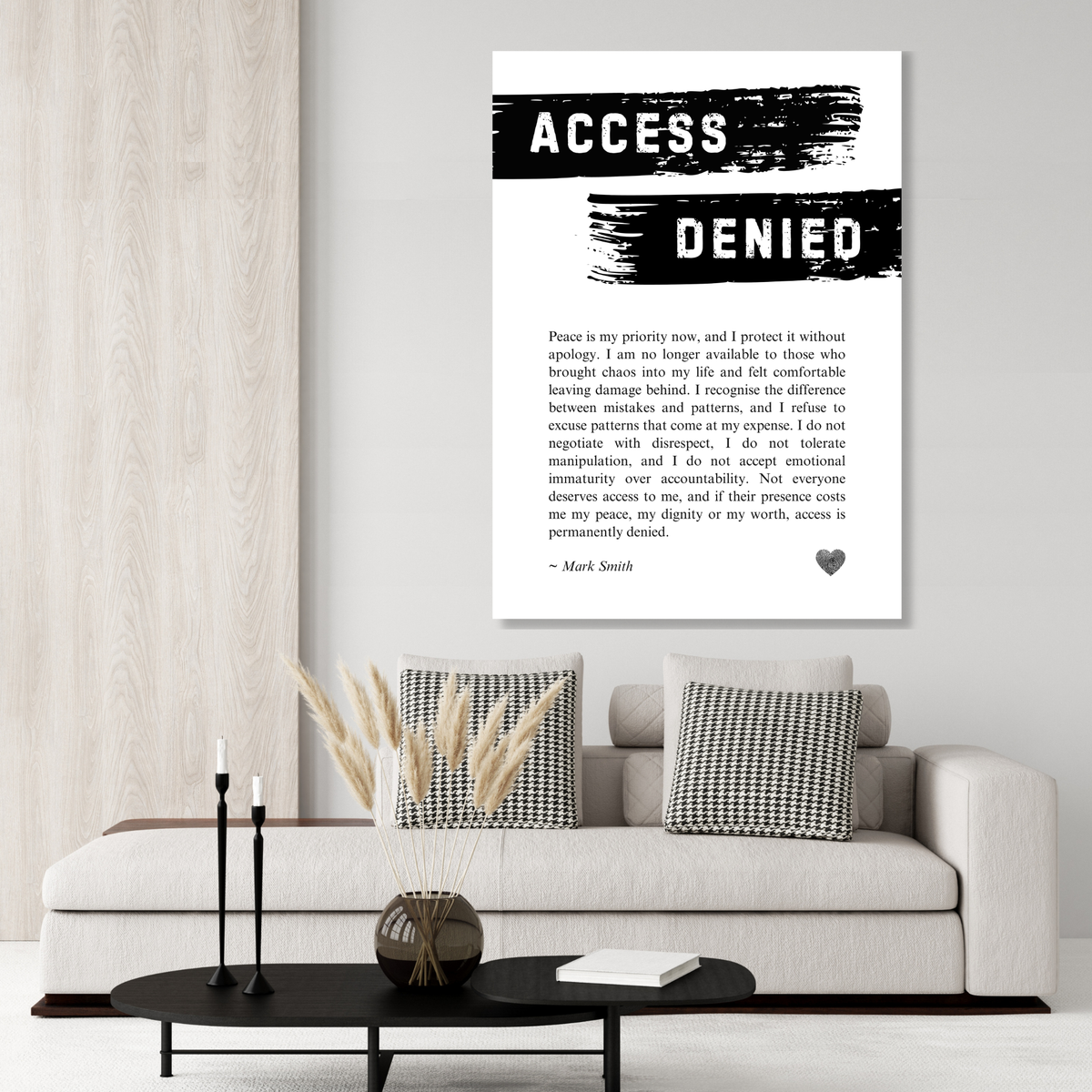 Access Denied Affirmation Canvas Wall Art Print