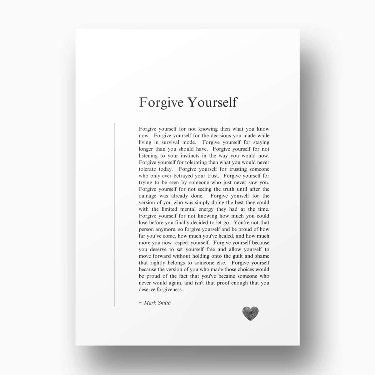 Forgive Yourself Canvas Wall Art Print