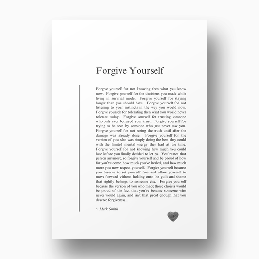 Forgive Yourself Canvas Wall Art Print
