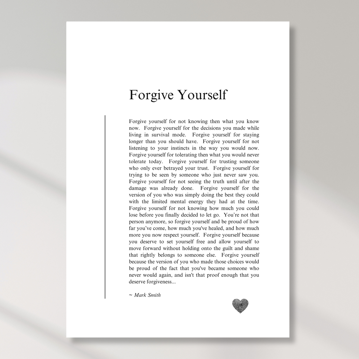 Forgive Yourself Canvas Wall Art Print