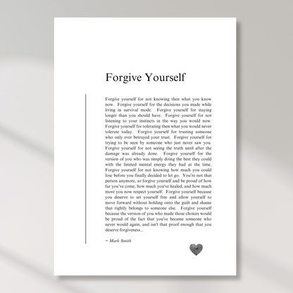 Forgive Yourself Canvas Wall Art Print
